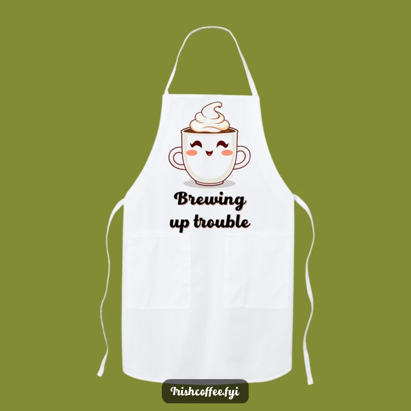 Funny Coffee Apron: Winking Character Creamy Kitchen Fun Gift