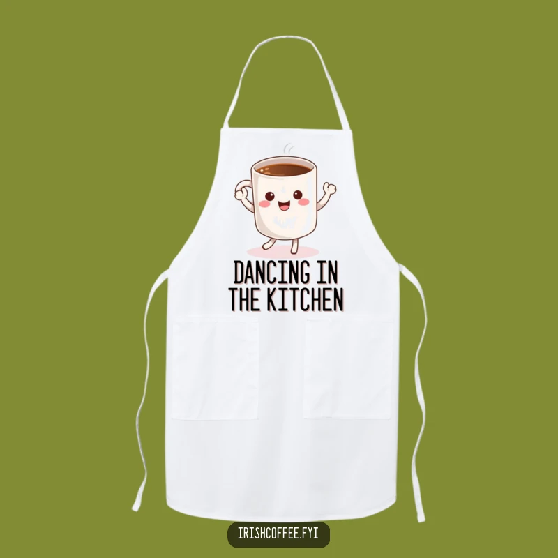 Funny Coffee Apron: Dancing Character Cheerful Kitchen Fun Gift