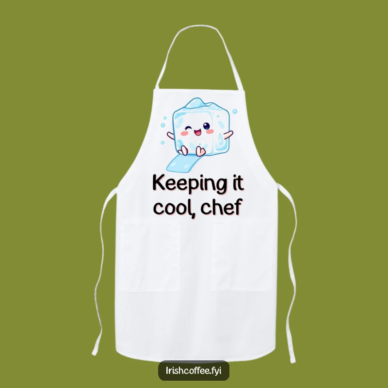 Funny Ice Cube Slide Apron - Refreshing Kitchen Wear & Hilarious Cooking Gift