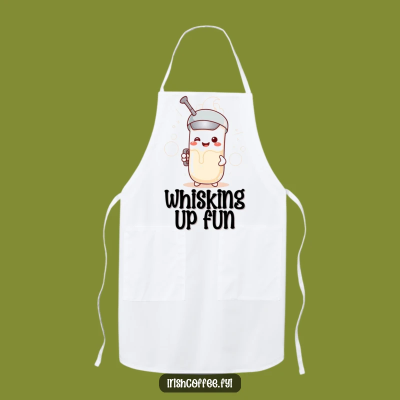 Funny Milk Frother Apron: Kitchen Whimsy Wear, Perfect Cooking Gift