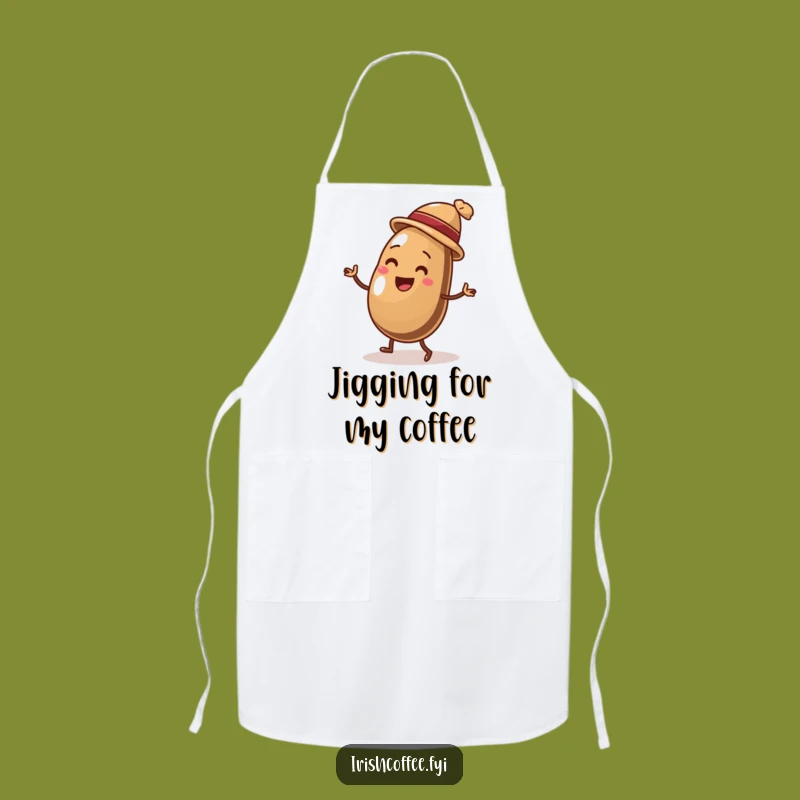 Funny Coffee Bean Jig Apron: Chef's Delight with a Dancing Bean, Practical Funny Gift
