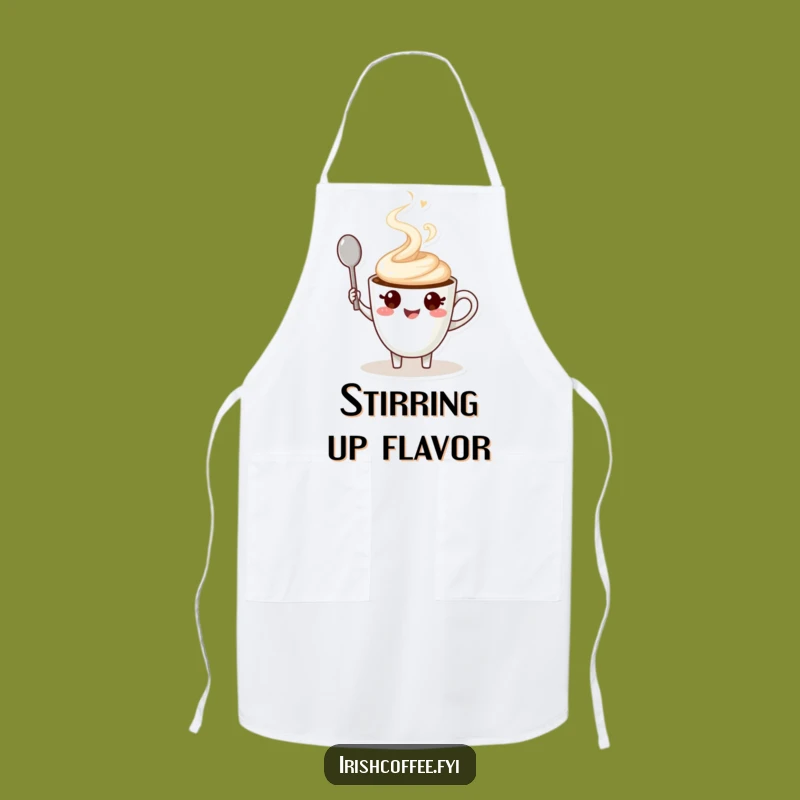Funny Coffee Cup Character Apron a Cheerful Kitchen Gift for Cooks