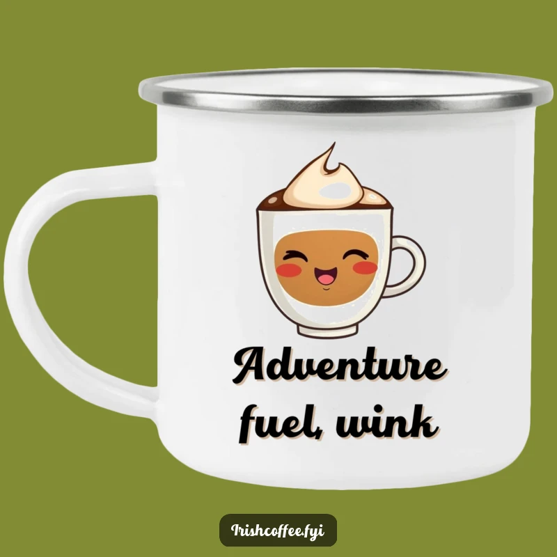 Funny Camping Mug: Winking Coffee Cup, Your Durable and Humorous Adventure Buddy