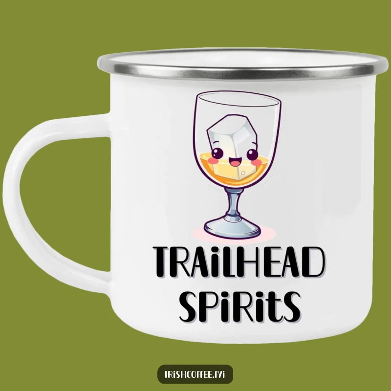 Adventure Ready Funny Whiskey Glass Camping Mug: Ice Cube Skiing & Campfire Fun