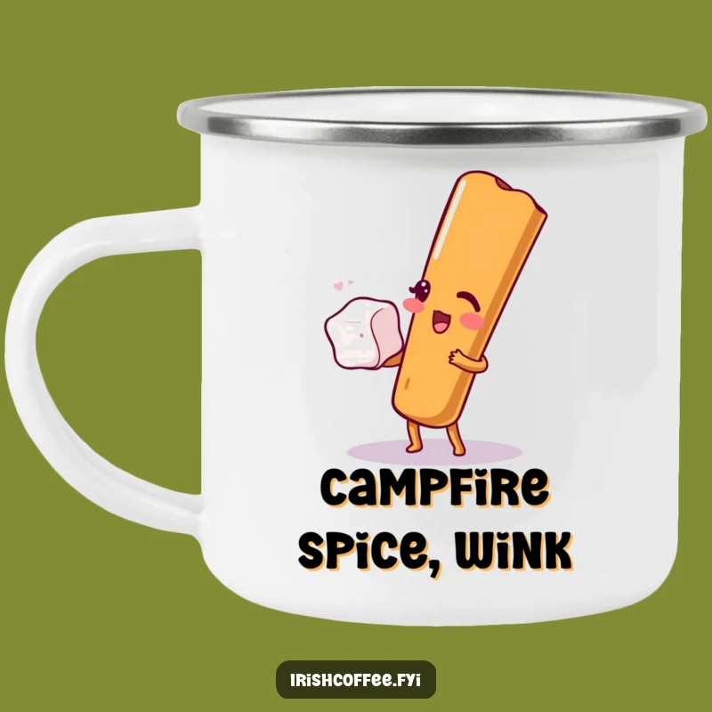 Funny Camping Mug: Cinnamon Winking Sugar Balance, Your Durable and Spiced Adventure Buddy