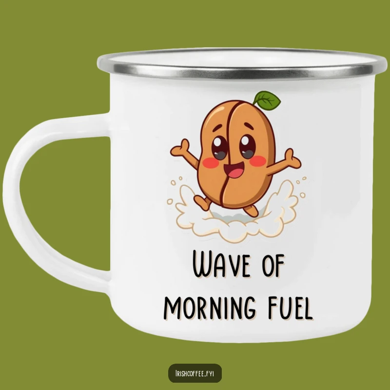Funny Coffee Bean Camping Mug - Joyful Outdoor Brew Companion