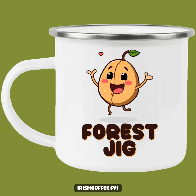 Funny Dancing Coffee Bean Camping Mug: Enjoy Outdoors with Joyful Energy