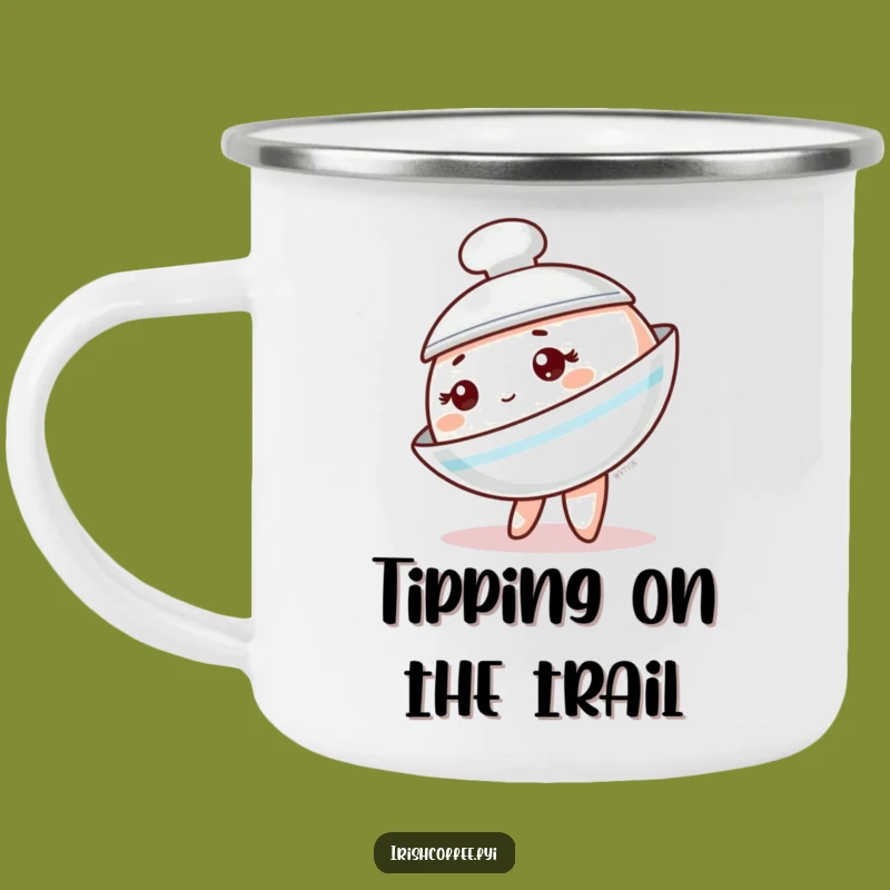 Funny Saucer Tipping Camping Mug: Outdoor Tableware Character Cup, Great Funny Gift!