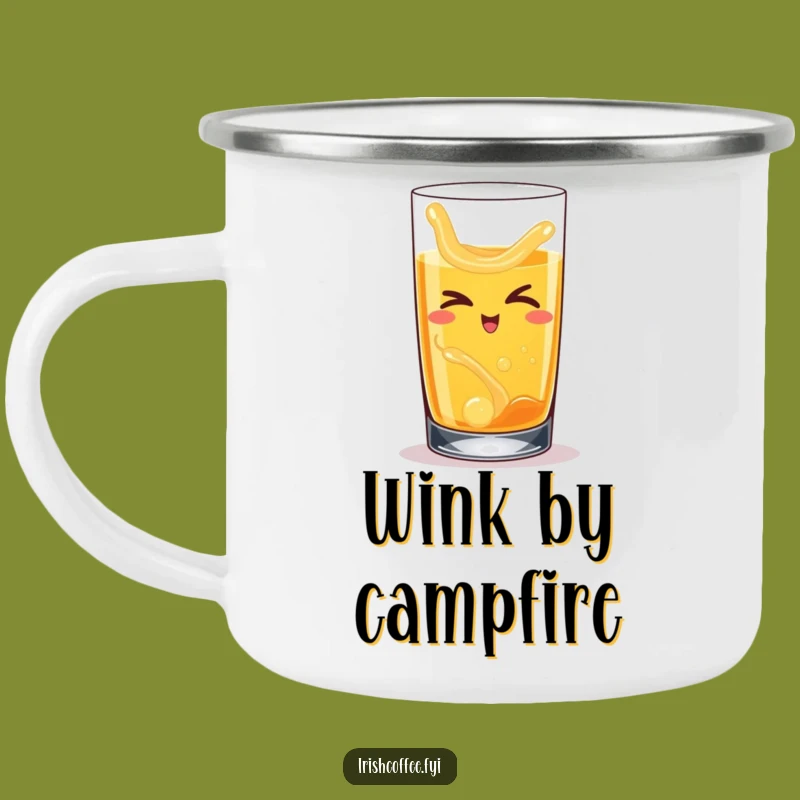 Funny Winking Whiskey Camping Mug - Cheers To Adventure - Perfect Funny Gift