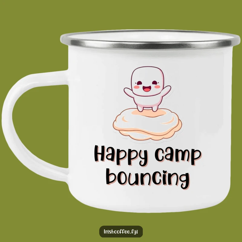 Funny Marshmallow Bounce Camping Mug - Sweet Topping Camp Cup, Great Funny Gift