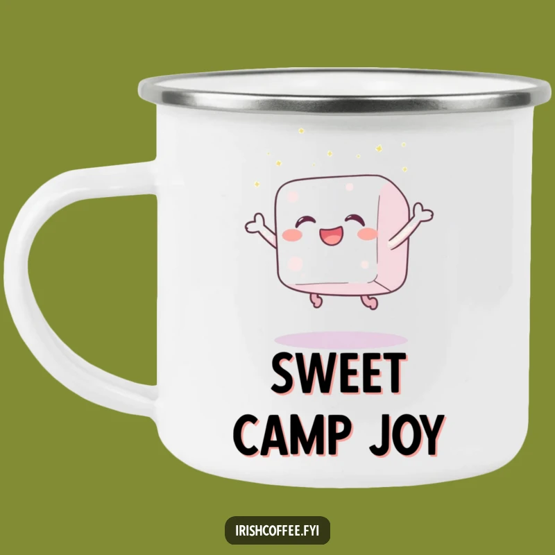 Outdoor Funny Sugar Cube Joy Camping Mug: Rugged Sweetness with a Leaping Cube, Perfect Funny Gift