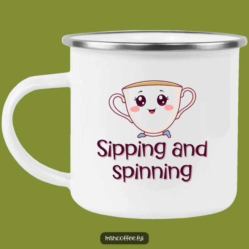 Outdoor Funny Teacup Pirouette Camping Mug: Rugged Chic with a Twirling Teacup, Perfect Funny Gift