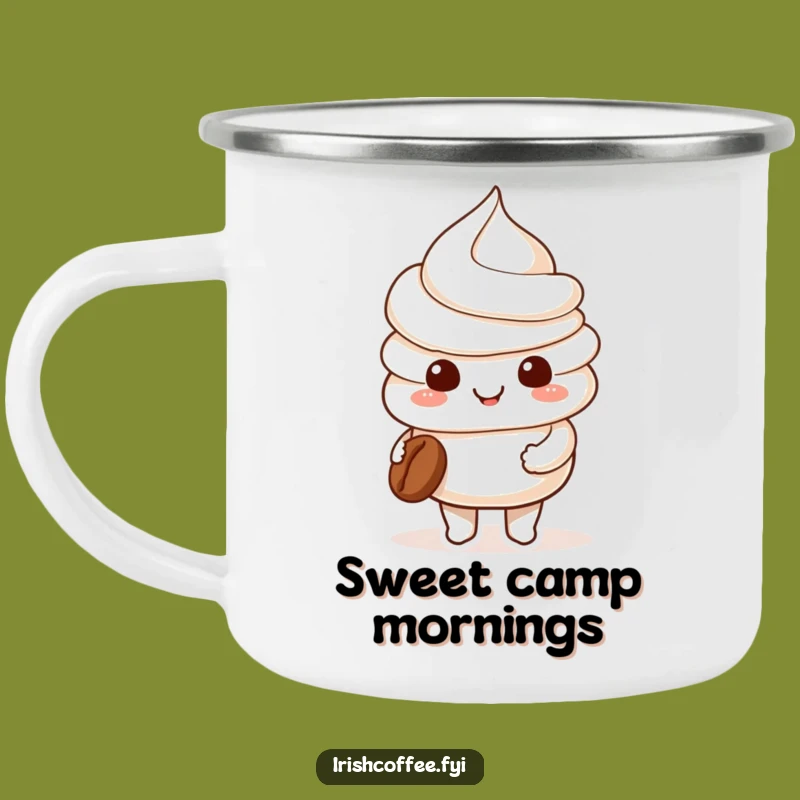 Funny Whipped Cream Coffee Camping Mug: Sweet Sips for Outdoor Adventures