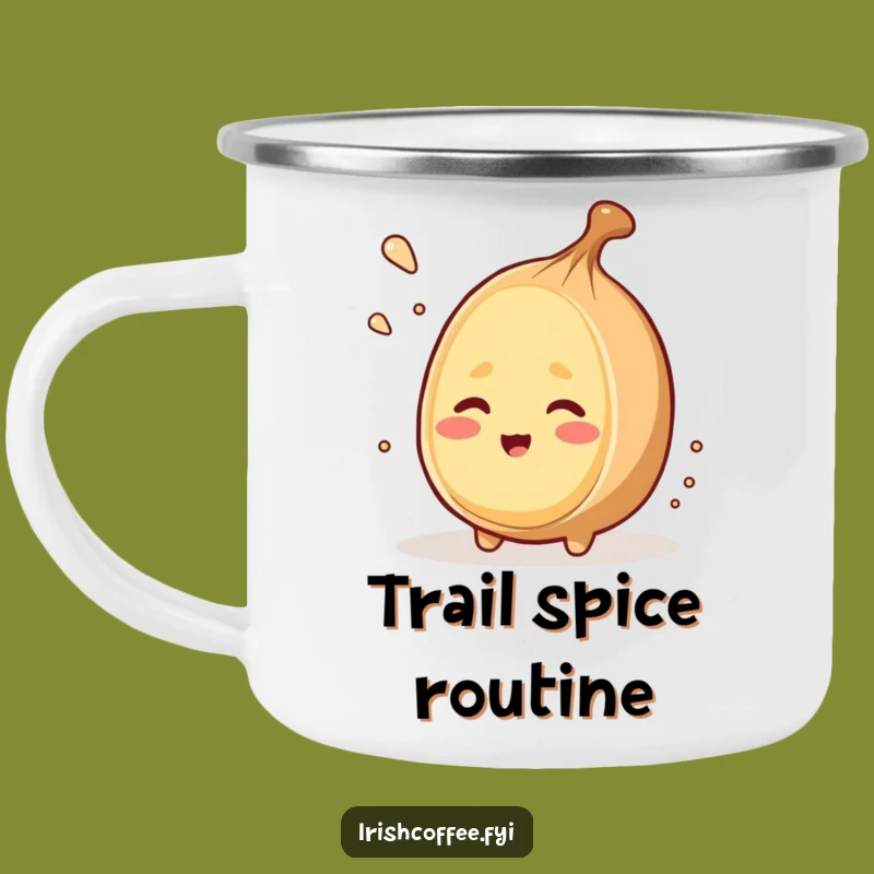 Funny Winking Nutmeg Grates Itself Camping Mug - Sassy Campfire Brew!