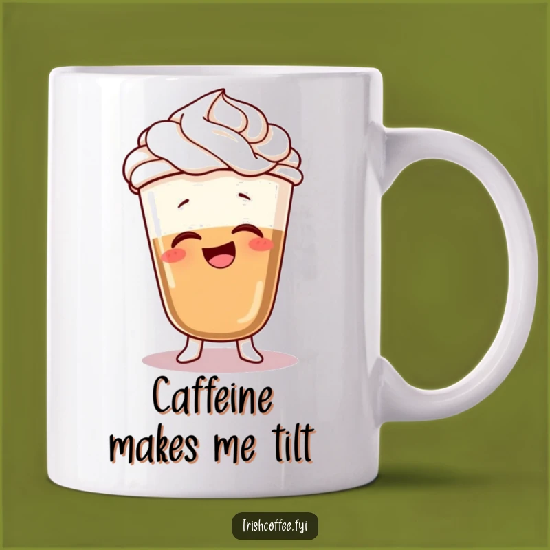 Funny Coffee Wobble Mug: Giggles & Whipped Cream Character, Perfect Gift