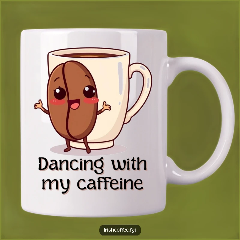 Funny Dancing Coffee Bean Mug - Lively Brew Buddy, Perfect Funny Gift Idea