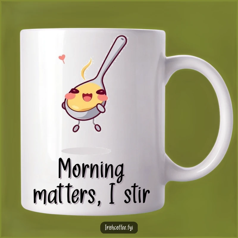 Funny Happy Teaspoon Stirring Playfully Mug: A Whimsical & Funny Gift Idea