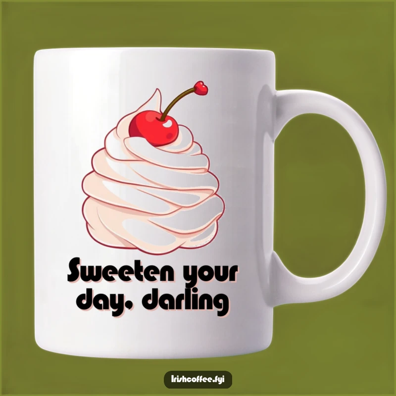 Funny Whipped Cream Mug: Cherry Twirling Delight, Your Sweet and Hilarious Gift