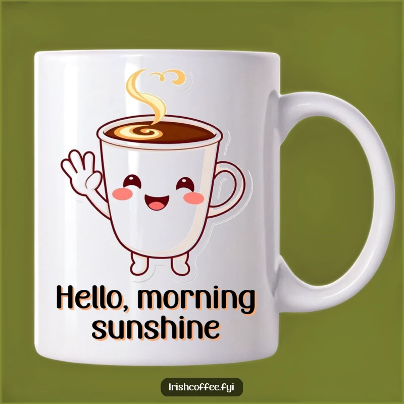 Funny Smiling Coffee Wave Mug - A Cheerful Greeting for Your Morning!