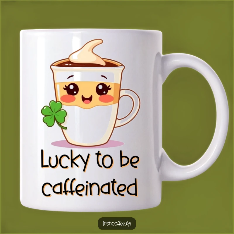 Funny Coffee Cup Mug - Delightful Shamrock Character, Perfect Irish Gift