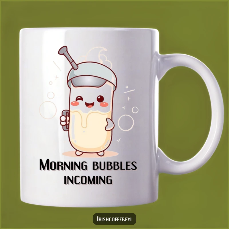 Funny Milk Frother Mug: Excited Barista Design, Perfect Humorous Coffee Gift