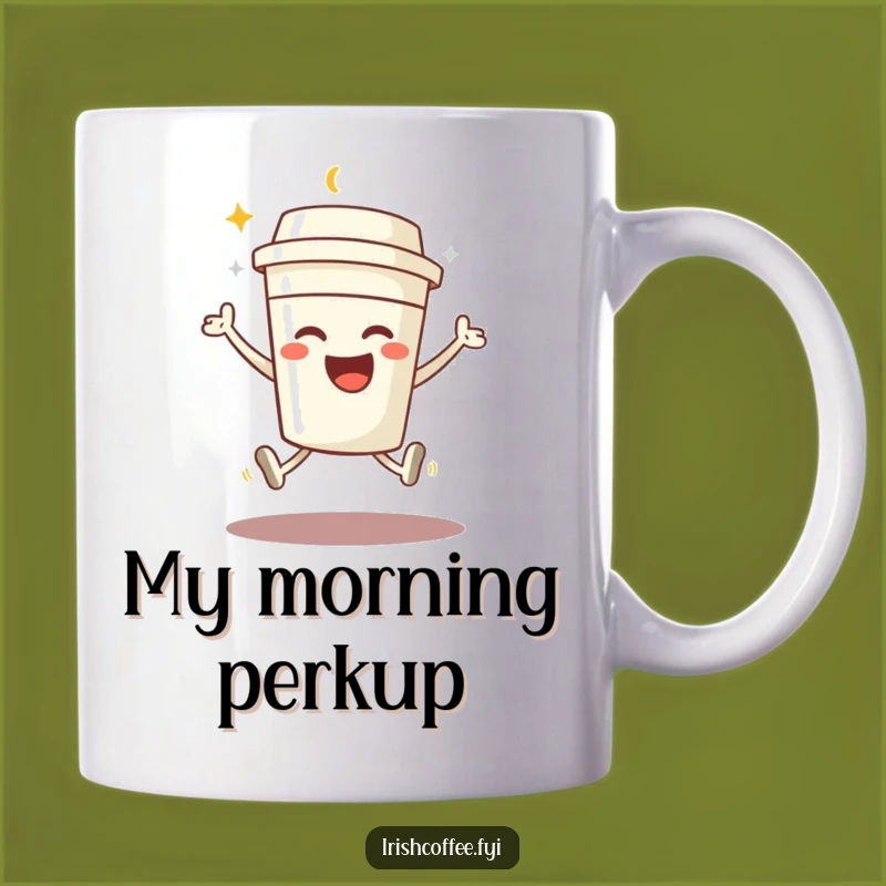 Funny Coffee Jump Mug: Beaming Character, Joyful Energy, Perfect Gift