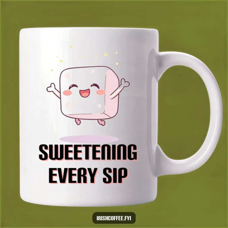 Funny Sugar Cube Joy Mug: Gleeful Cube Leaping with Sparkles, A Sweet Funny Gift