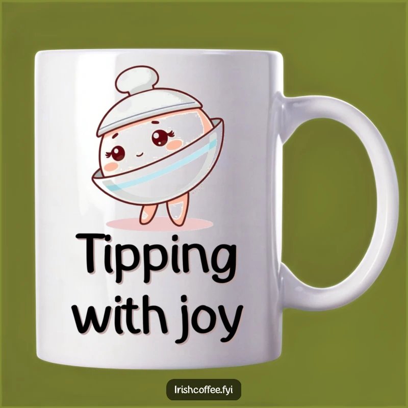 Funny Saucer Tipping Mug: Quirky Tableware Character, Perfect Funny Gift for Tea Lovers!
