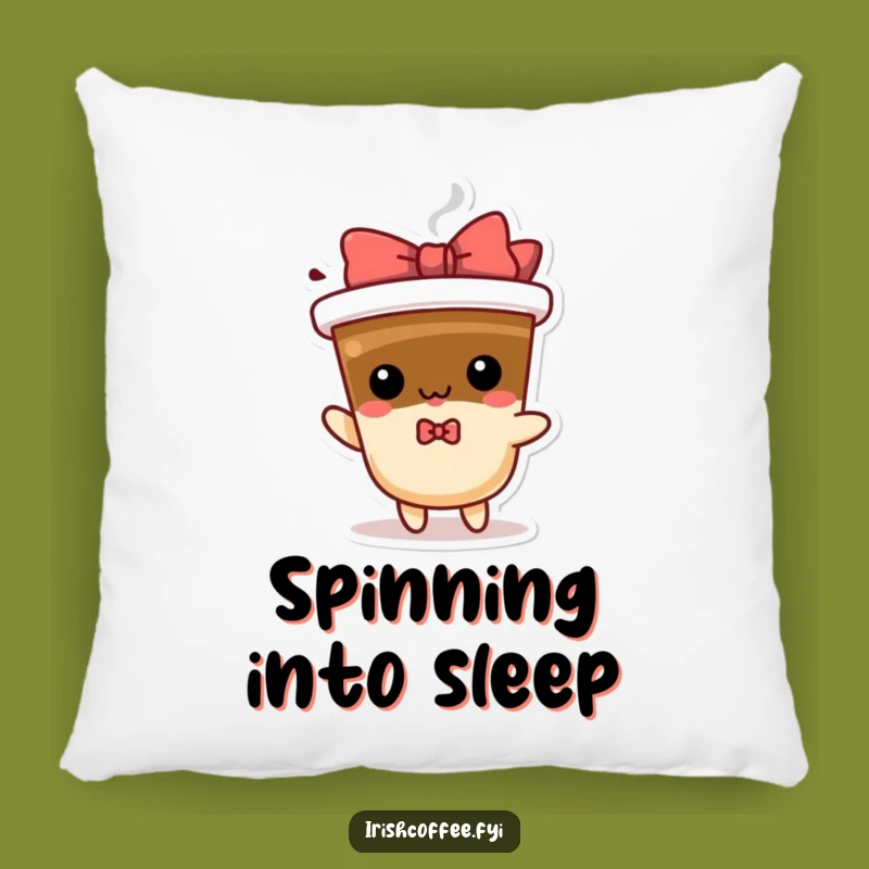 Cozy Funny Spinning Coffee Pillow, Hilarious Character Cushion for Energetic Comfort