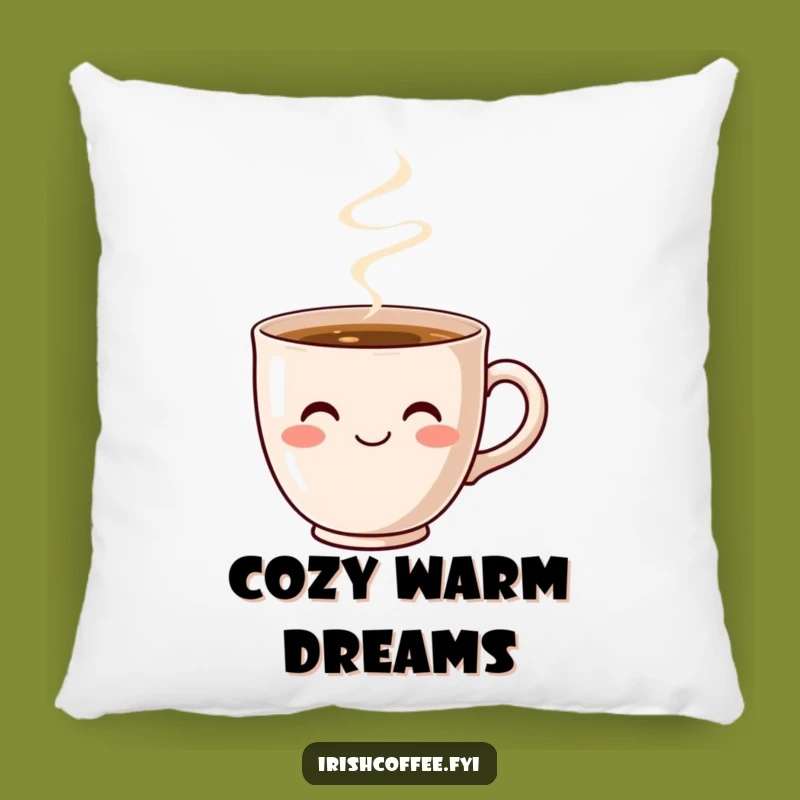 Funny Coffee Cup Smile Pillow - Soft Comfort, Cozy Humor Gift for Relaxation