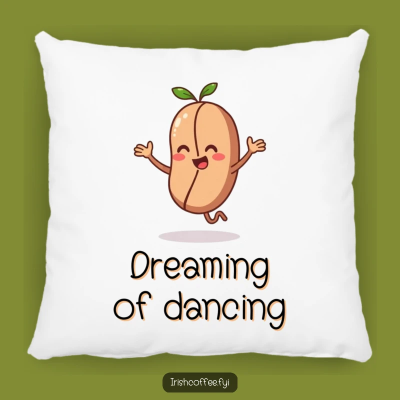 Funny Coffee Bean Character Pillow an Energetic and Cozy Decor Gift