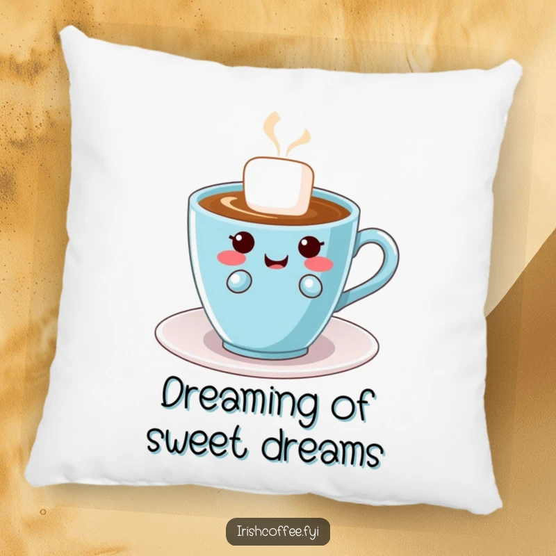 Funny pillow design with a cute, giggling sugar cube character spreading joy and a hint of mischief, perfect for cozy decor.