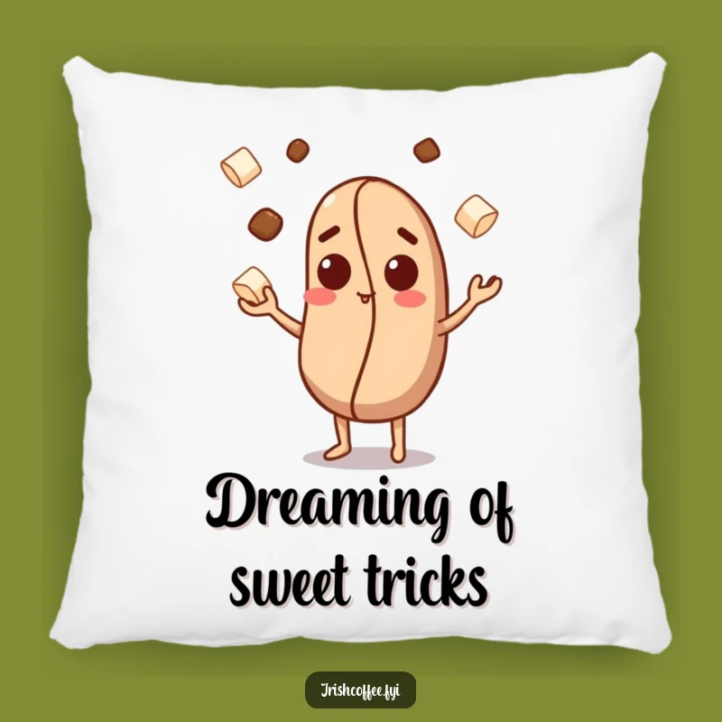 Funny Coffee Bean Pillow: Curious Character Juggles Sugar Cubes, Soft Funny Gift!