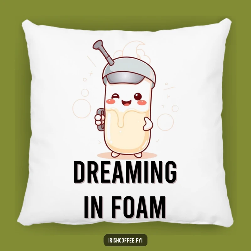 Funny Milk Frother Pillow: Cozy Coffee Decor, Ideal Humorous Gift Throw Pillow
