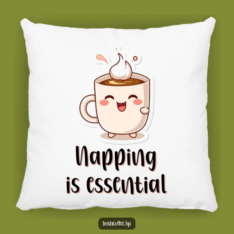 Funny Mug Sips Coffee Pillow - Cozy Comfort and Coffee Bliss