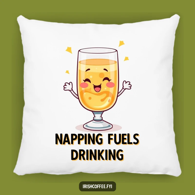 Funny Whiskey Toast Pillow: Comfy Wink Glass Decor, Hilarious Home Accent Gift