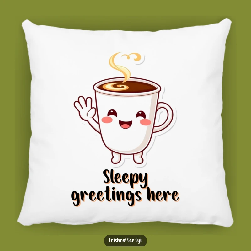 Funny Coffee Wave Pillow - Cozy Comfort with a Friendly Hello