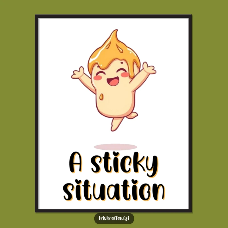 Funny Caramel Leap Digital Art: Instant Sweet Fun, A Humorous Decor Gift