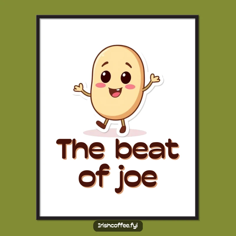 Funny Coffee Bean Digital Art - Jolly Tap Dancer, Instant Gift