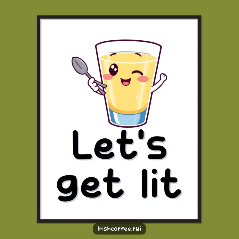 Funny Digital Art: Giggling Shot Glass Wink, Hilarious Humor for Your Walls