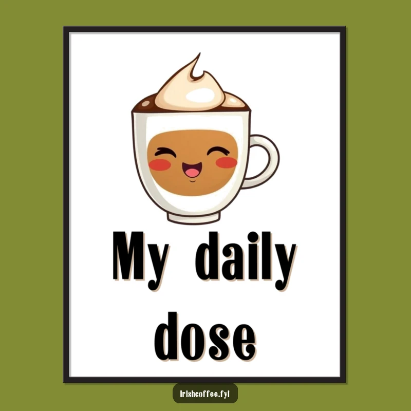 Funny Digital Art: Winking Coffee Cup Illustration, Bring Joyful Humor to Your Walls