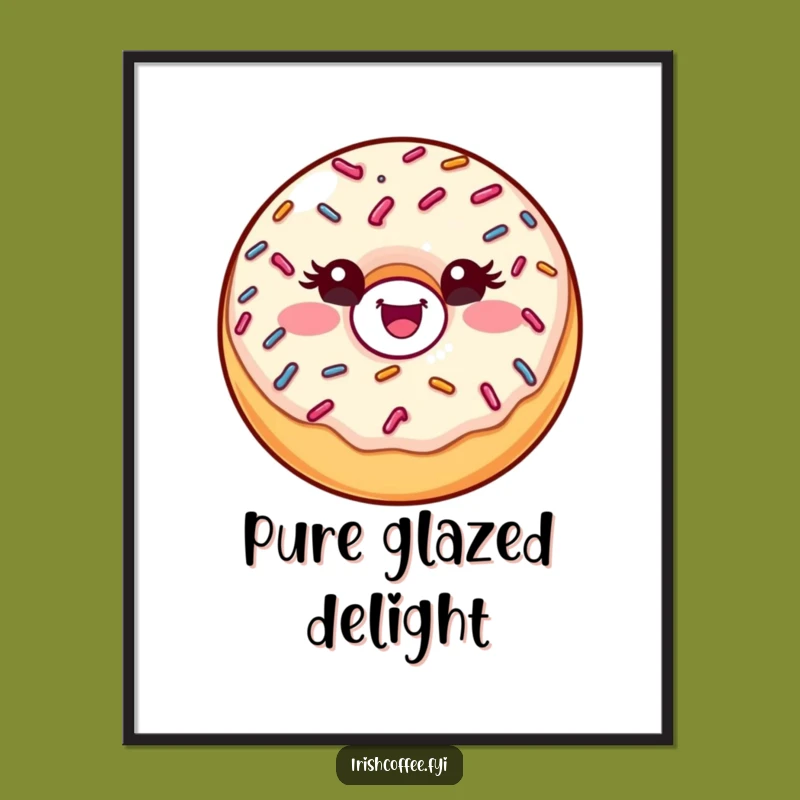 Funny Donut Wink Digital Art: Instant Sprinkled Joy, A Humorous Decor Gift