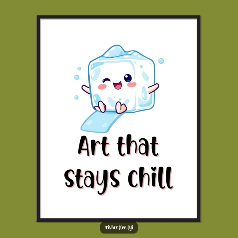 Funny Ice Cube Digital Art - Cool Character Print for Instant Refreshment