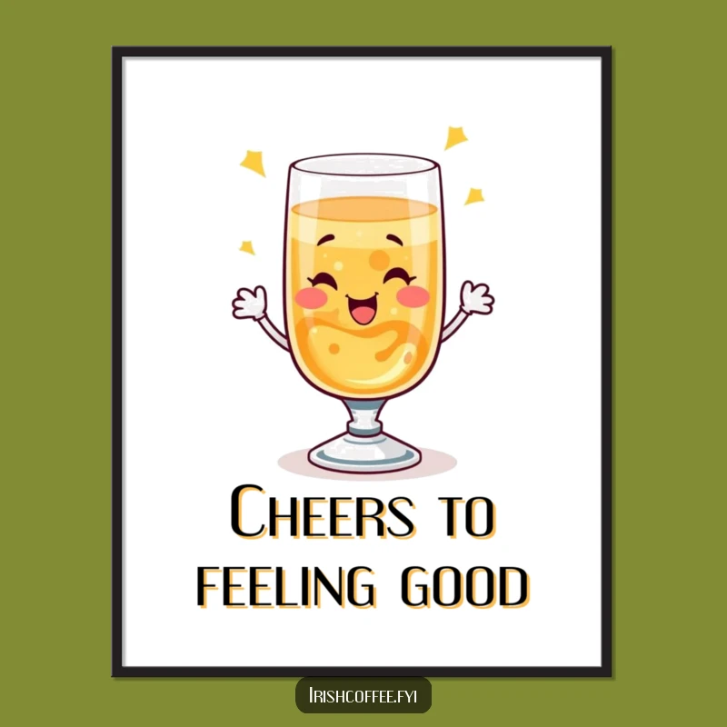 Funny Whiskey Toast Digital Print: Printable Wink Glass Art, Instant Humorous Decor