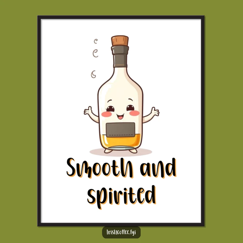 Funny Whisky Dance Digital Art: Printable Decor of a Wobbly Bottle, Instant Funny Gift