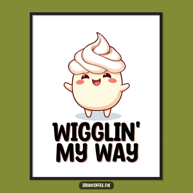 Funny Wiggle Topping Digital Print: Instant Joy for Your Walls, a Cheerful Gift
