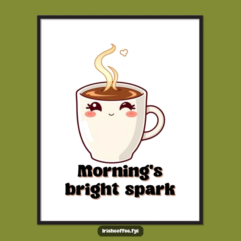 Funny Winking Coffee Mug Digital Art - Instant Caffeine Humor for Your Walls