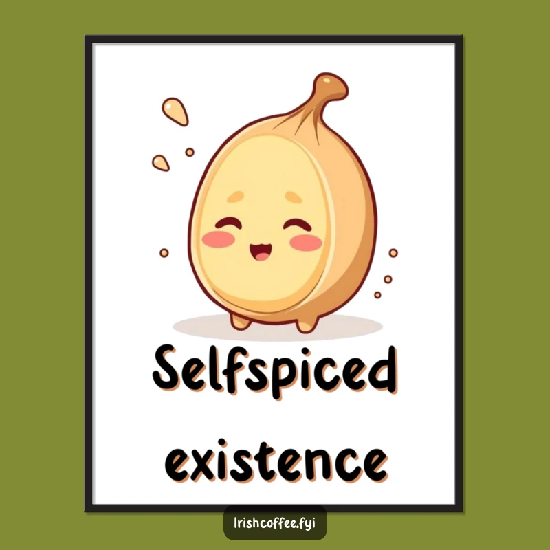 Funny Winking Nutmeg Grates Itself Print - Instant Witty Decor!