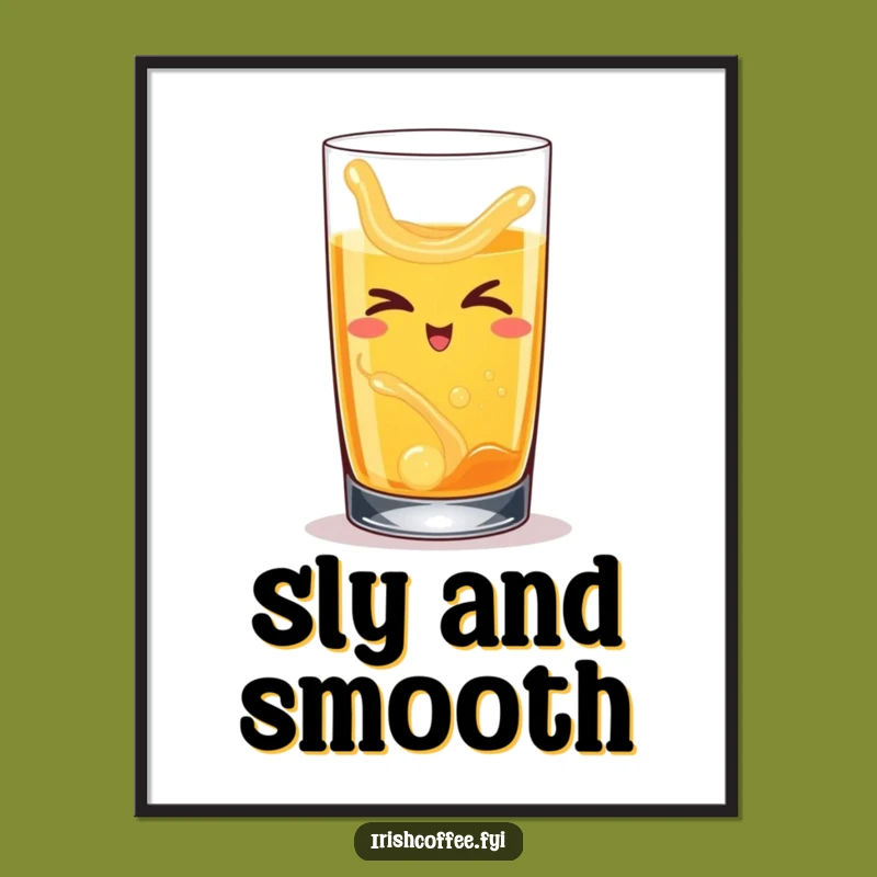 Funny Winking Whiskey Digital Art - Instant Sly Charm - Perfect Funny Gift