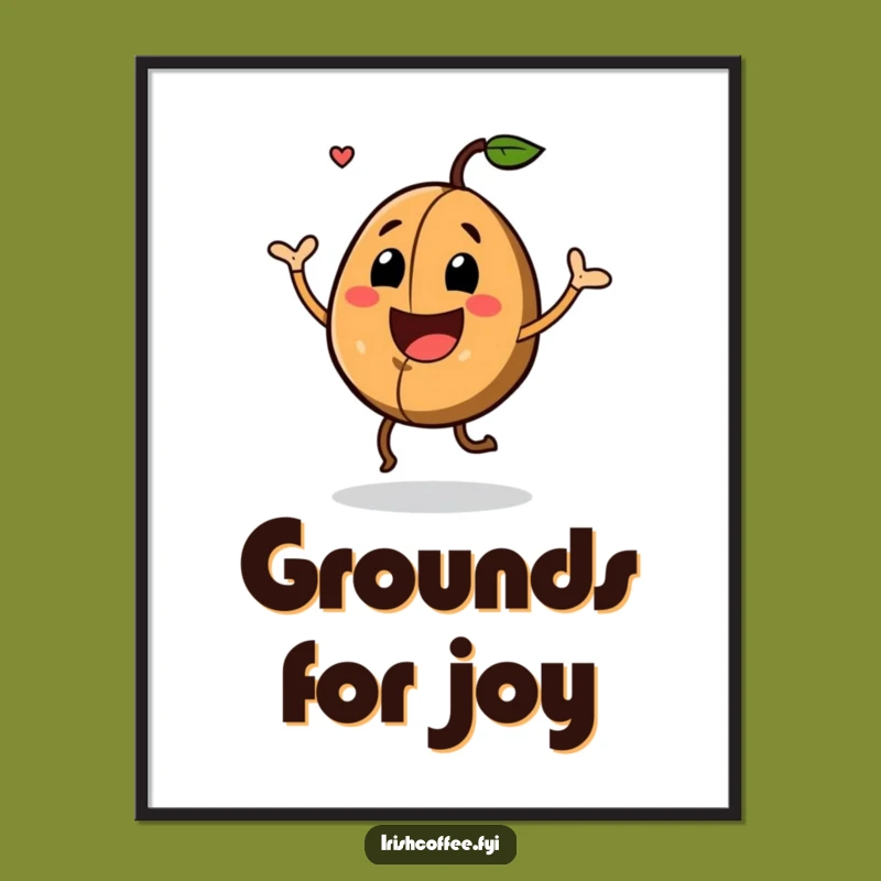 Funny Dancing Coffee Bean Digital Art: Decorate with Joyful Energy